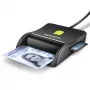 Axagon CRE-SM3SD USB Smart kortelių ir SD/microSD/SIM plokščias kortelių skaitytuvas, vidinis, USB 2.0, juodas