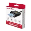 Axagon CRE-SM3SD USB Smart kortelių ir SD/microSD/SIM plokščias kortelių skaitytuvas, vidinis, USB 2.0, juodas