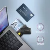 Axagon CRE-SMP2A USB Smart card & SD/microSD/SIM PocketReader kortelių skaitytuvas, vidaus, USB Type-A/USB Type-C, juoda