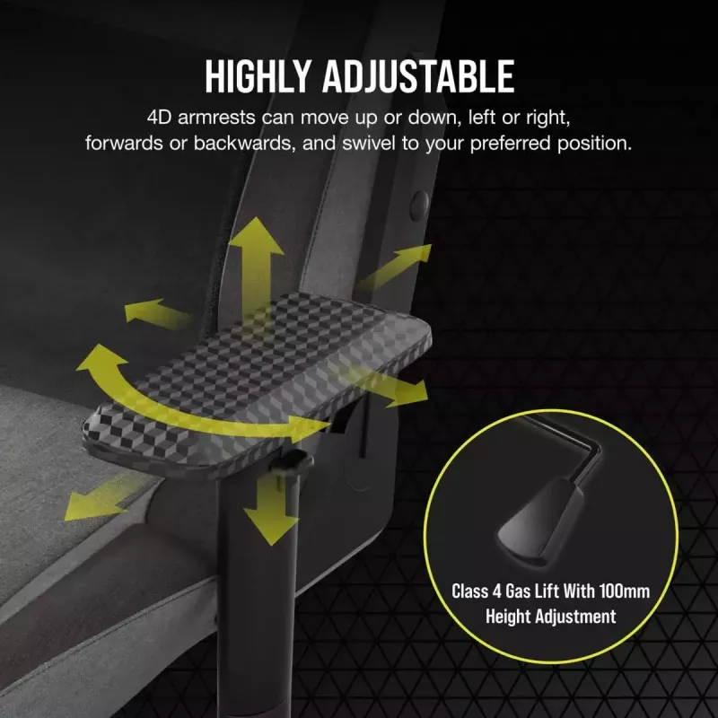 Universali žaidimų kėdė Corsair T3 RUSH 2023 su paminkštinta sėdyne, antracito pilka