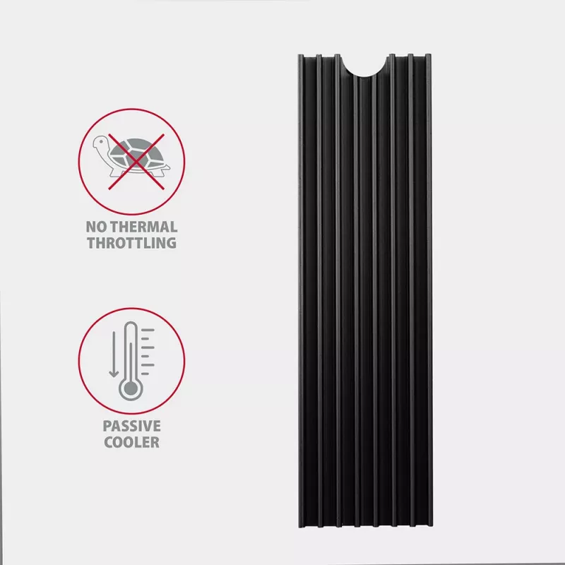 Axagon CLR-M2L6 Pasyvus aliumininis aušintuvas visiems M.2 SSD, 2280, aukštis 6 mm