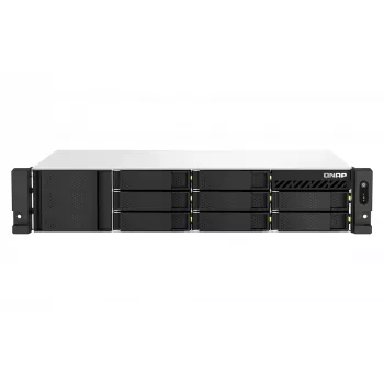 QNAP TS-864EU-RP-8G NAS / saugojimo serveris, stelažinis (2U), Intel® Celeron® N5095, 8 GB DDR4, 0 TB, QNAP Turbo System, juodos spalvos