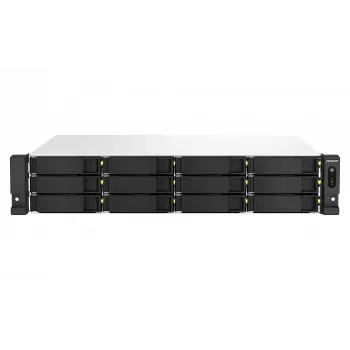 QNAP TS-1264U-RP NAS stelažinis (2U) Intel® Celeron® 8 GB DDR4 0 TB QNAP QTS Aliuminis, Juoda