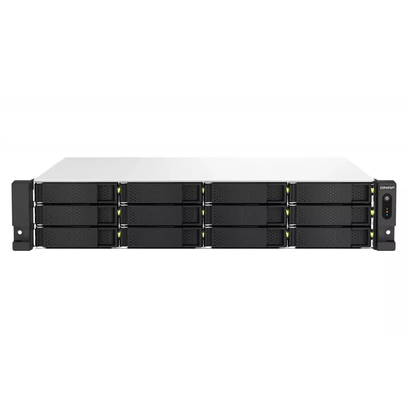 QNAP TS-1264U-RP NAS stelažinis (2U) Intel® Celeron® 8 GB DDR4 0 TB QNAP QTS Aliuminis, Juoda