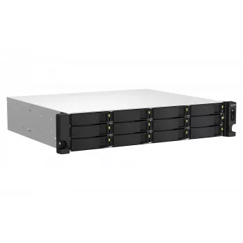 QNAP TS-1264U-RP NAS stelažinis (2U) Intel® Celeron® 8 GB DDR4 0 TB QNAP QTS Aliuminis, Juoda