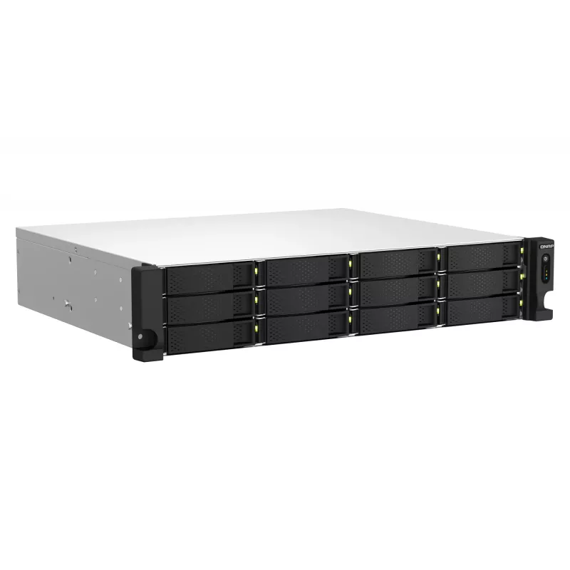 QNAP TS-1264U-RP NAS stelažinis (2U) Intel® Celeron® 8 GB DDR4 0 TB QNAP QTS Aliuminis, Juoda