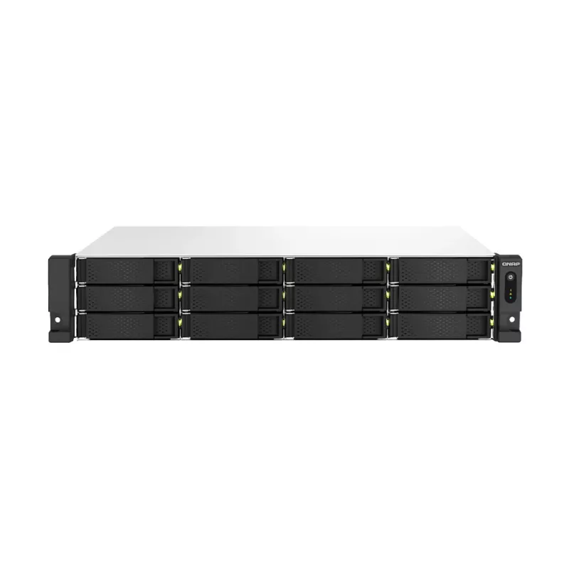 QNAP TS-1264U-RP NAS stelažinis (2U) Intel® Celeron® 8 GB DDR4 0 TB QNAP QTS Aliuminis, Juoda