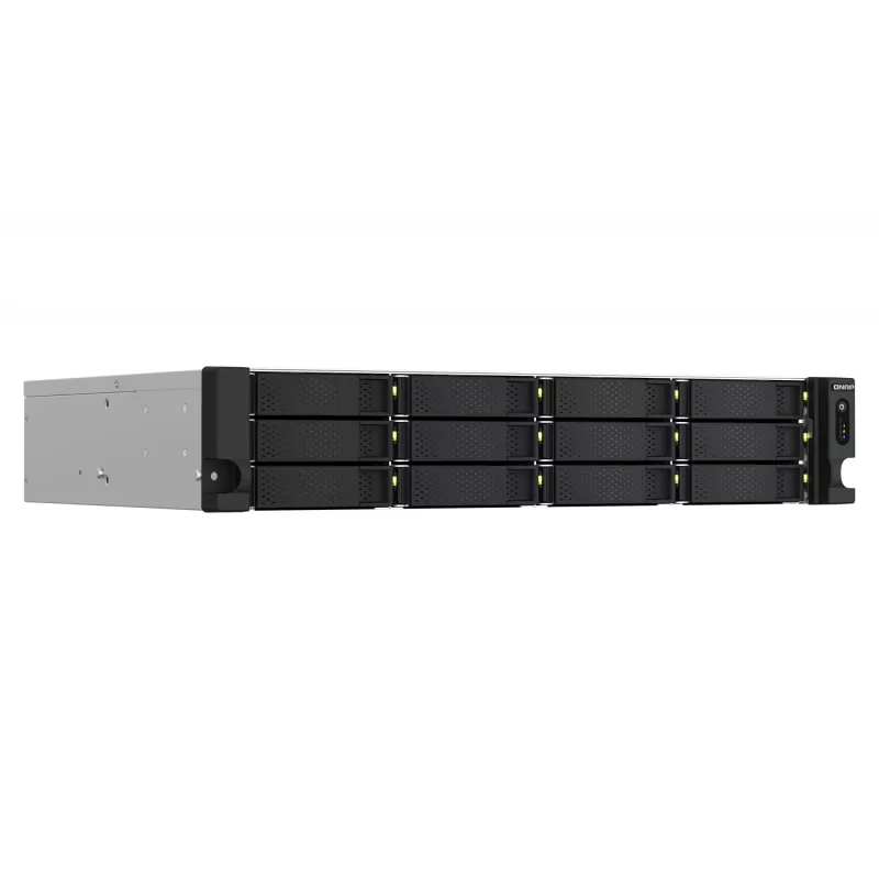QNAP TS-1264U-RP NAS stelažinis (2U) Intel® Celeron® 8 GB DDR4 0 TB QNAP QTS Aliuminis, Juoda