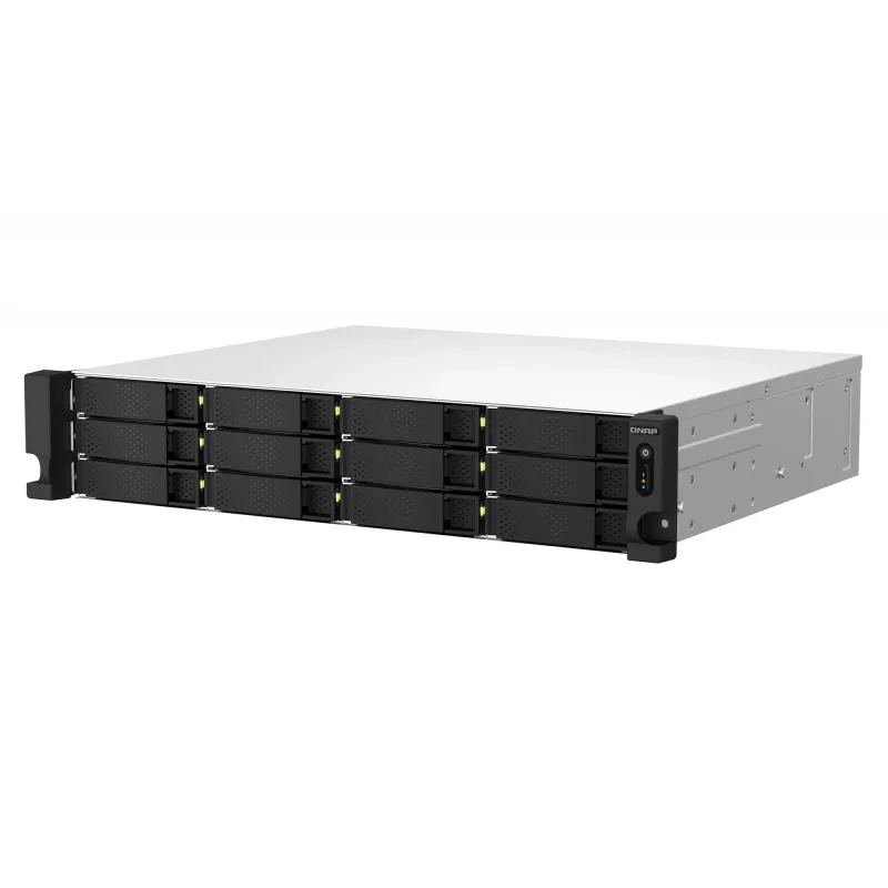 QNAP TS-1264U-RP NAS stelažinis (2U) Intel® Celeron® 8 GB DDR4 0 TB QNAP QTS Aliuminis, Juoda