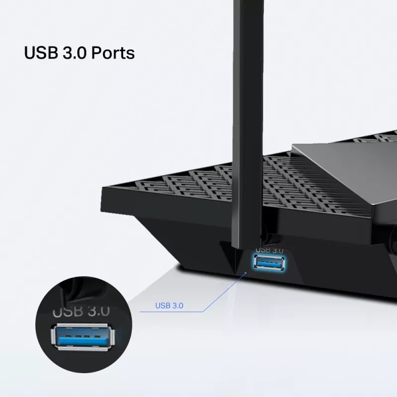 TP-Link Archer AX5400 Multi-Gigabit WiFi 6 maršrutizatorius, Wi-Fi 6 (802.11ax), Dviejų juostų (2,4 GHz / 5 GHz), Ethernet LAN, Juodas, Stalinis / ant stiebo maršrutizatorius