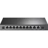 TP-Link 8 prievadų 10/100Mbps + 3 prievadų Gigabit stalinis komutatorius su 8 prievadų PoE+