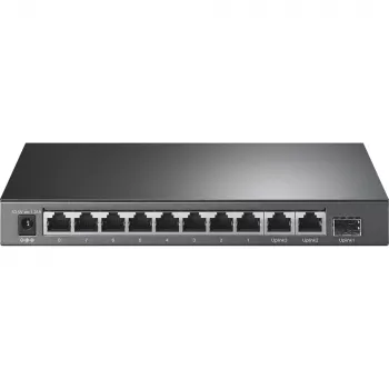 TP-Link 8 prievadų 10/100Mbps + 3 prievadų Gigabit stalinis komutatorius su 8 prievadų PoE+