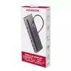 Docking stotelė Axagon HMC-4KX3 USB-C 5Gbps šakotuvas, 3x USB-A, 2x HDMI, DP, RJ-45, SD/microSD, garsas, PD 100W, kabelis 40cm