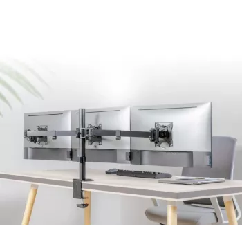 Stalinis monitoriaus laikiklis Gembird MA-D3-01, 1 svirties stalinis laikiklis, VESA 75x75–100x100, iki 7 kg, 17–27 colių ekranams, juodas