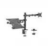 Monitor mount stand Gembird MA-DA-03 for 32 inch screens, desk clamp/grommet, dual-arm, VESA 75x75–100x100, black