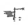 Monitor mount stand Gembird MA-DA-03 for 32 inch screens, desk clamp/grommet, dual-arm, VESA 75x75–100x100, black