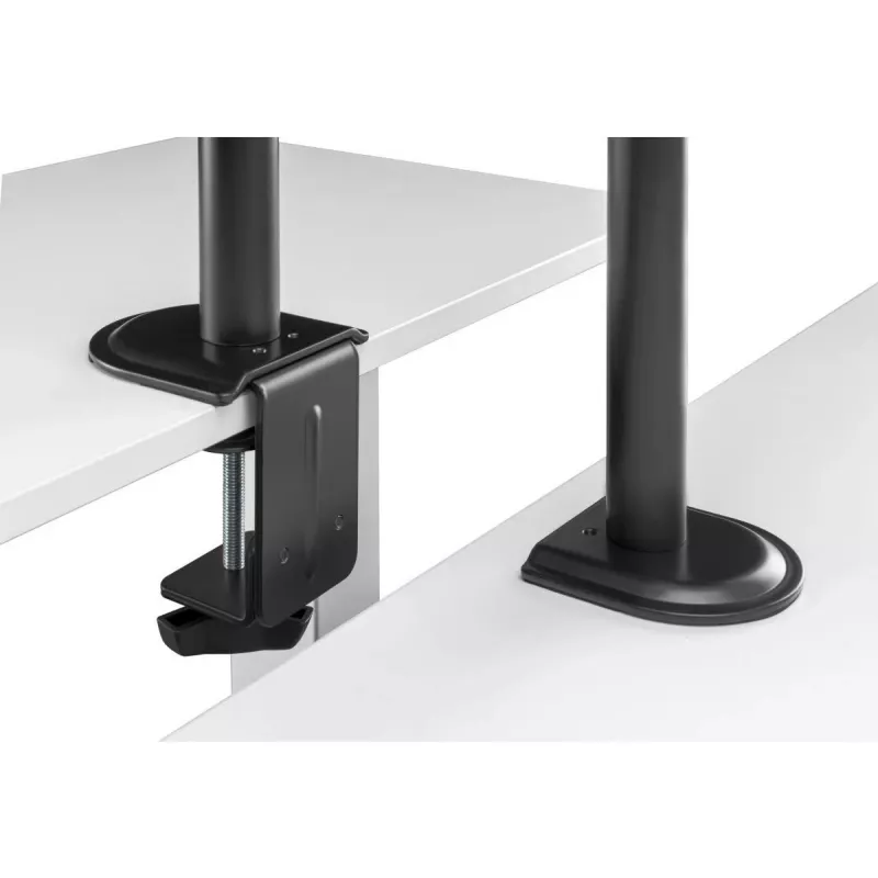 Monitor mount stand Gembird MA-DA-03 for 32 inch screens, desk clamp/grommet, dual-arm, VESA 75x75–100x100, black