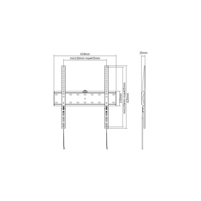 TV laikiklis Gembird WM-55F-02 juodas, 32–55 colių ekranams, maks. apkrova 40 kg, VESA 200x200–400x400, plonas 2,5 cm