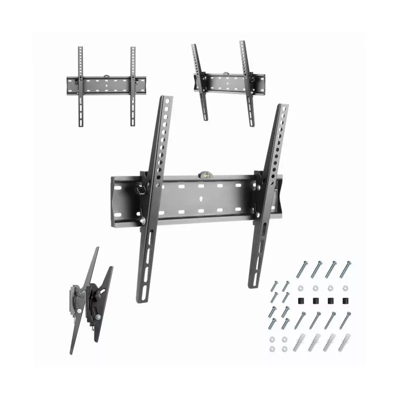 TV laikiklis Gembird WM-55T-02 32–55 colių ekranams, pakreipimas -12° iki 12°, VESA 200x200–400x400, 40 kg, juodas