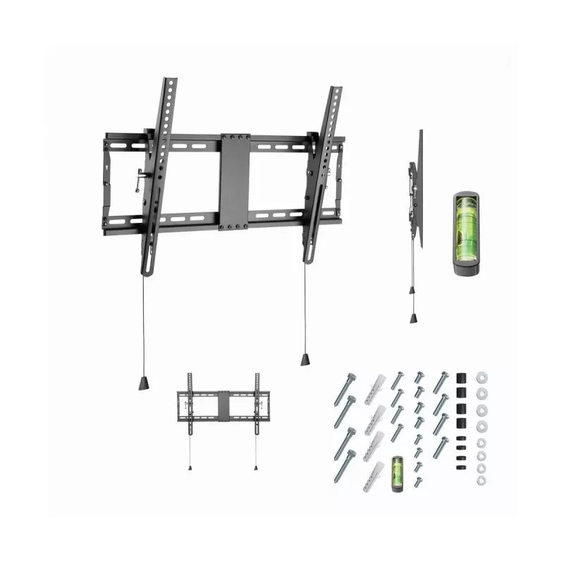 Sieninis TV laikiklis GEMBIRD WM-80T-01 37–80 colių ekranams, plienas, pakreipimas -12°/+3°, VESA 200x200–600x400, 70 kg