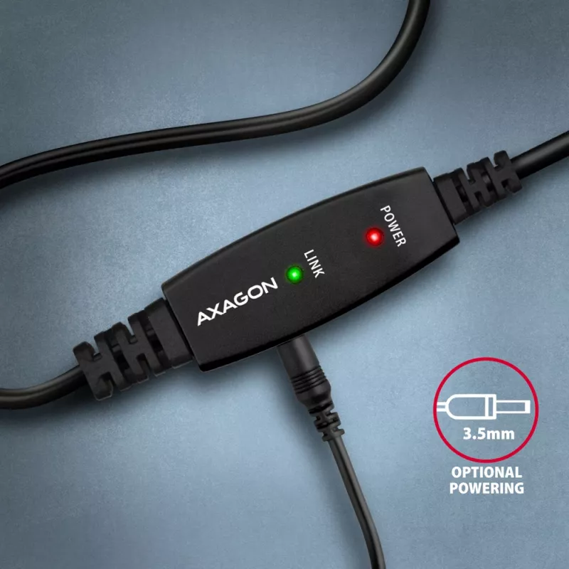 Axagon ADR-215B USB 2.0 A-M -> B-M aktyvus jungiamasis / kartotuvo kabelis 15 m