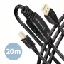 Axagon ADR-220B USB 2.0 A-M -> B-M aktyvus jungiamasis / kartotuvas kabelis 20 m