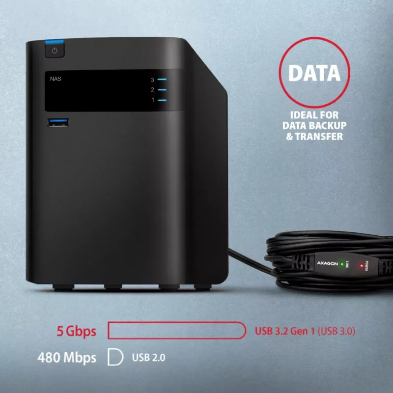 Axagon ADR-305 USB 3.2 Gen 1 A-M -> A-F aktyvus prailginimo kartotuvas 5 m