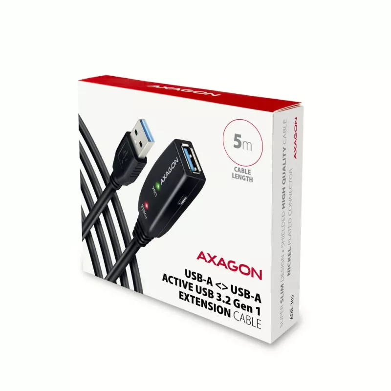 Axagon ADR-305 USB 3.2 Gen 1 A-M -> A-F aktyvus prailginimo kartotuvas 5 m