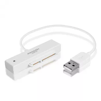 Axagon ADSA-1S USB 2.0 - 2,5 colio HDD SATA, HDD/SSD korpusas, 2,5 colio, Serial ATA, Serial ATA II, Serial ATA III, 0,48 Gbit/s, USB jungtis, balta