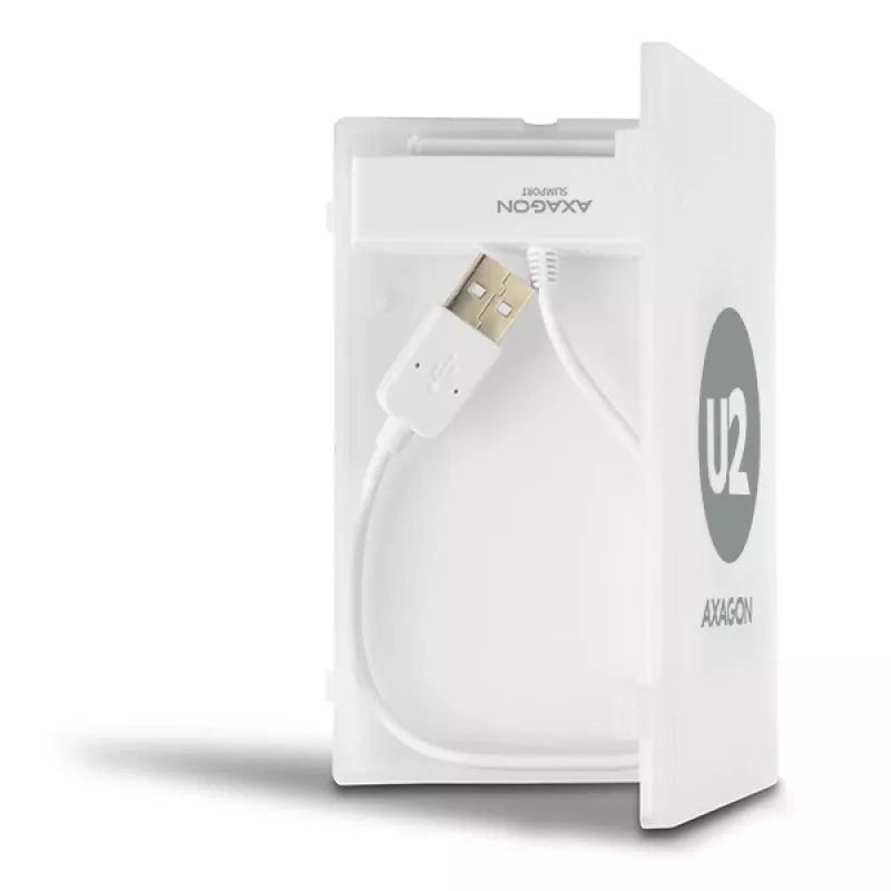 Axagon ADSA-1S USB 2.0 - 2,5 colio HDD SATA, HDD/SSD korpusas, 2,5 colio, Serial ATA, Serial ATA II, Serial ATA III, 0,48 Gbit/s, USB jungtis, balta