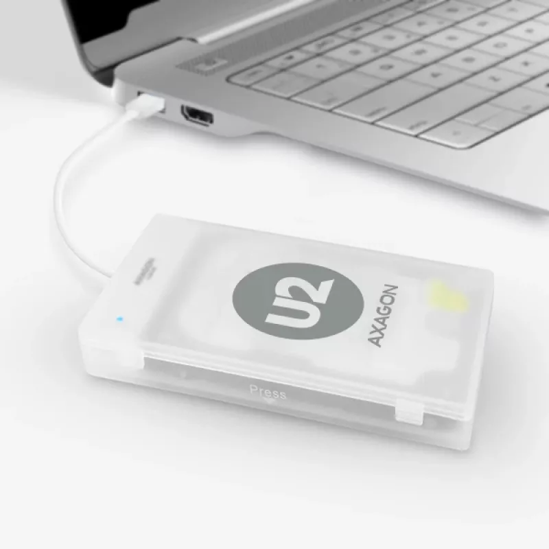 Axagon ADSA-1S USB 2.0 - 2,5 colio HDD SATA, HDD/SSD korpusas, 2,5 colio, Serial ATA, Serial ATA II, Serial ATA III, 0,48 Gbit/s, USB jungtis, balta