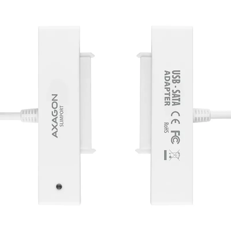 Axagon ADSA-1S USB 2.0 - 2,5 colio HDD SATA, HDD/SSD korpusas, 2,5 colio, Serial ATA, Serial ATA II, Serial ATA III, 0,48 Gbit/s, USB jungtis, balta