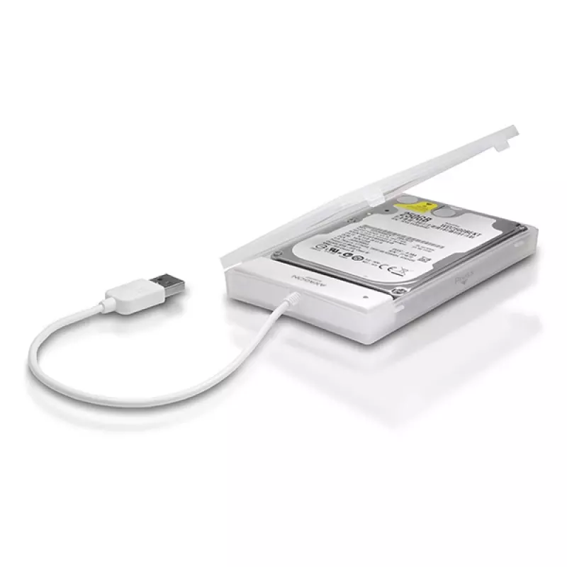 Axagon ADSA-1S USB 2.0 - 2,5 colio HDD SATA, HDD/SSD korpusas, 2,5 colio, Serial ATA, Serial ATA II, Serial ATA III, 0,48 Gbit/s, USB jungtis, balta