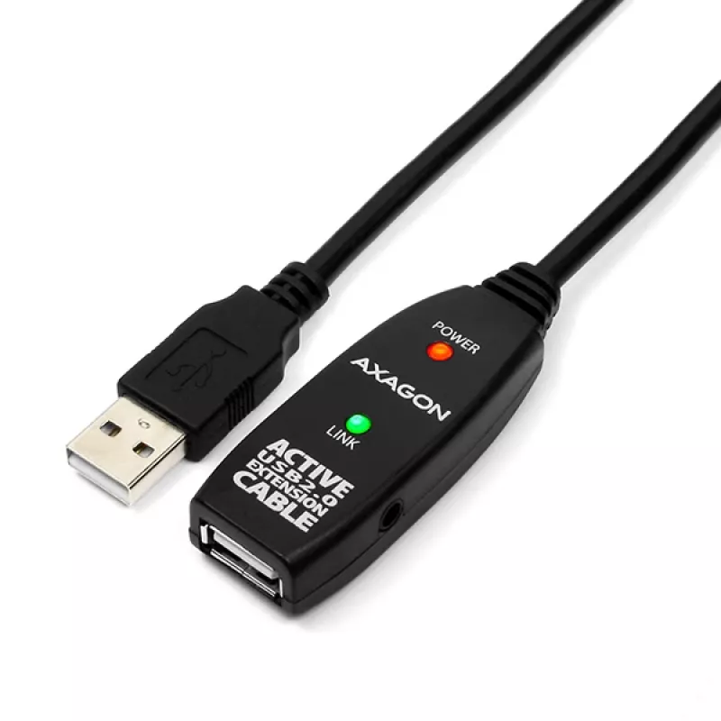 Axagon ADR-210 USB 2.0 A-M -> A-F aktyvus ilginimo kartotuvas kabelis 10 m