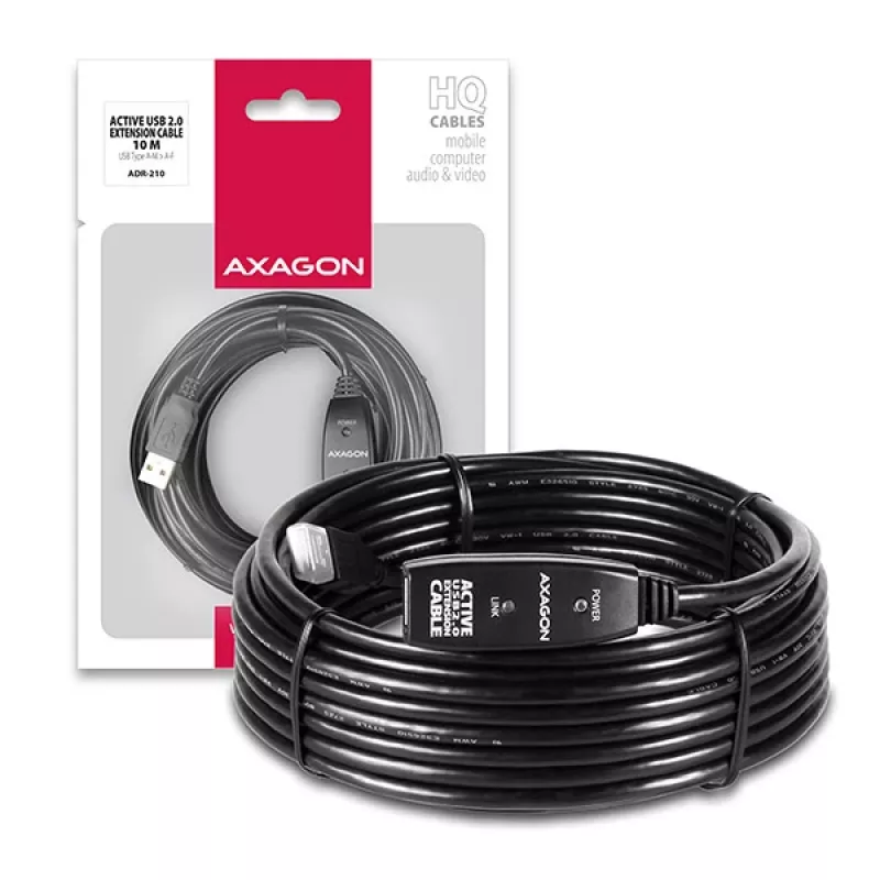 Axagon ADR-210 USB 2.0 A-M -> A-F aktyvus ilginimo kartotuvas kabelis 10 m
