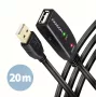 Axagon ADR-220 USB 2.0 A-M -> A-F aktyvusis ilginimo kartotuvo kabelis 20 m