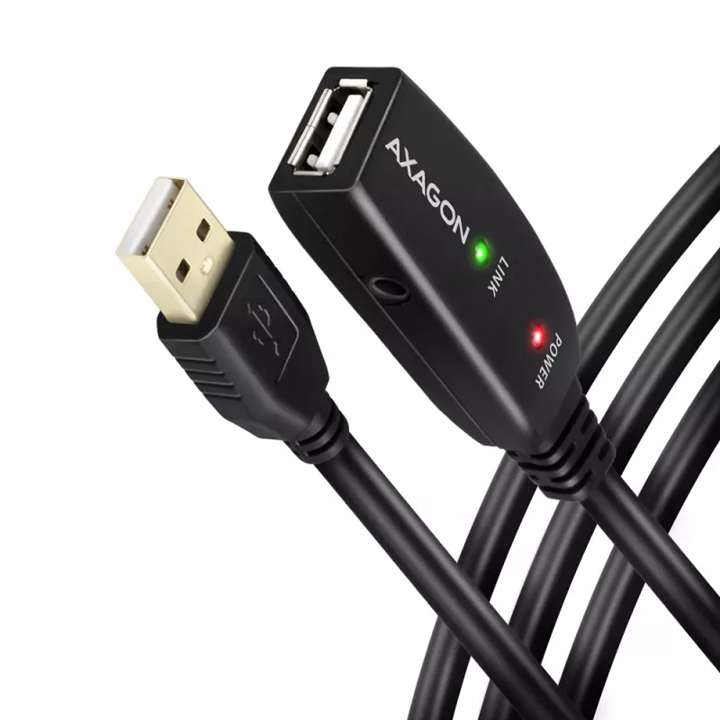 Axagon ADR-220 USB 2.0 A-M -> A-F aktyvusis ilginimo kartotuvo kabelis 20 m