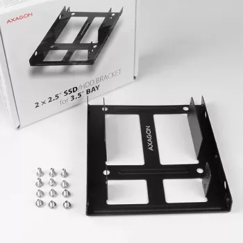 Axagon RHD-225 METAL laikiklis 2x 2,5 colio HDD/SSD į 3,5 colio nišą, ventiliatoriaus vieta