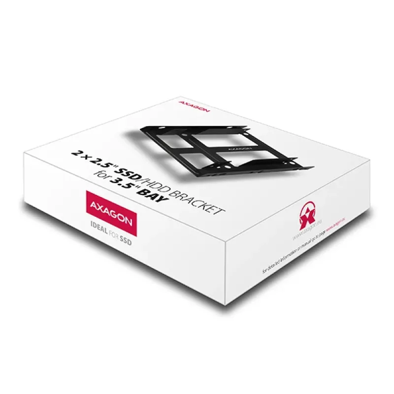 Axagon RHD-225 METAL laikiklis 2x 2,5 colio HDD/SSD į 3,5 colio nišą, ventiliatoriaus vieta