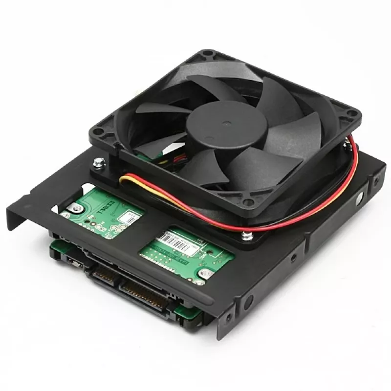Axagon RHD-225 METAL laikiklis 2x 2,5 colio HDD/SSD į 3,5 colio nišą, ventiliatoriaus vieta
