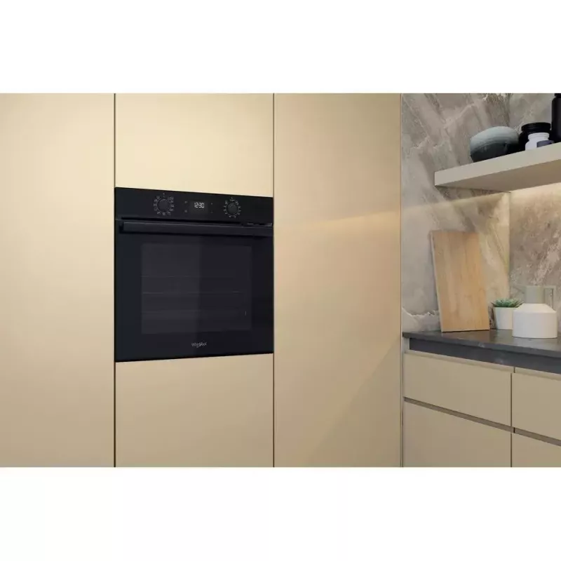 Įmontuojama elektrinė orkaitė WHIRLPOOL OMR58HU1B — 71 L, A+, hidrolitinis savaiminis valymas, konvekcija, grilis, ištraukiami bėgeliai