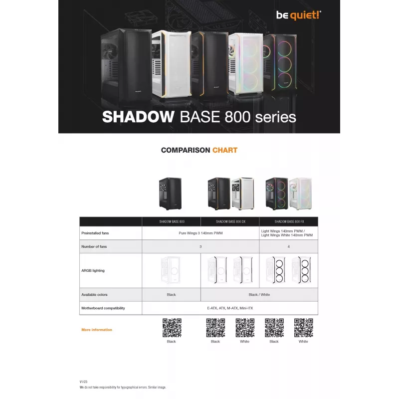 PC korpusas be quiet! Shadow Base 800 FX Midi Tower juodas