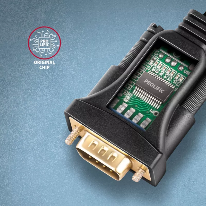 Axagon ADS-1PSN USB-A 2.0 - serial RS-232 DB9-M Prolific adapterio kabelis 1,5 m