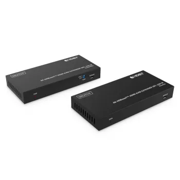 DIGITUS HDBaseT KVM Extender rinkinys - 150m 4K/60Hz USB 1.1 PoC IR juoda