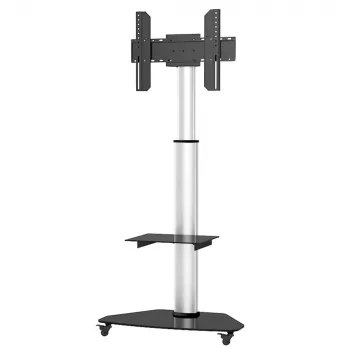 Techly Grindinis stovas su lentyna ir vežimėliu TV LCD/LED/Plasma 37-70 colių sidabrinis