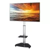 Techly Grindinis stovas su lentyna ir vežimėliu TV LCD/LED/Plasma 37-70 colių sidabrinis