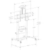 Multimedijos vežimėlis TECHLY ICA-TR230 juodas plokščiajam ekranui iki 110 colių, VESA 900x600, aukštis 1850 mm, apkrova 120 kg