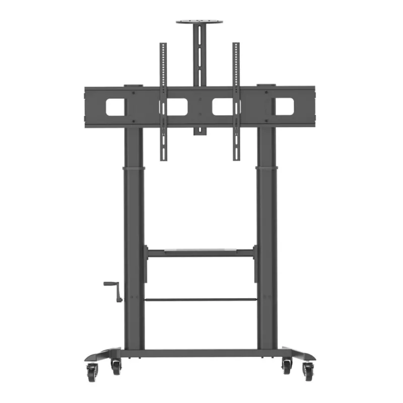 Multimedijos vežimėlis TECHLY ICA-TR230 juodas plokščiajam ekranui iki 110 colių, VESA 900x600, aukštis 1850 mm, apkrova 120 kg