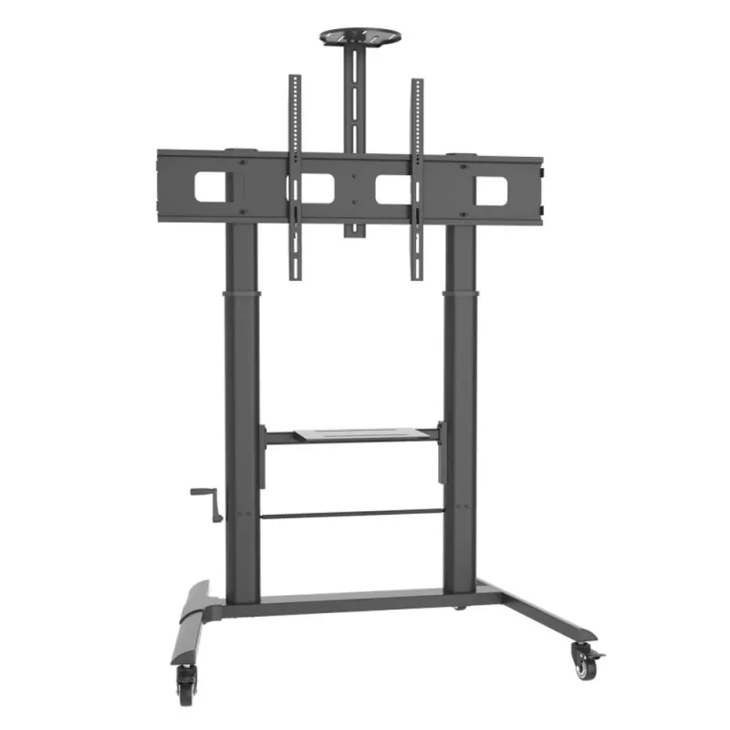 Multimedijos vežimėlis TECHLY ICA-TR230 juodas plokščiajam ekranui iki 110 colių, VESA 900x600, aukštis 1850 mm, apkrova 120 kg
