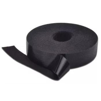 DIGITUS Velcro juosta, 20 mm pločio struktūriniam kabeliavimui, 10 m ritinys, juoda